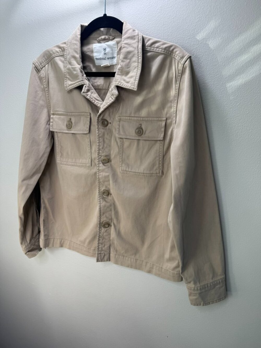 Mutual Weave Mens Classic Tan Jacket with Buttons Size M